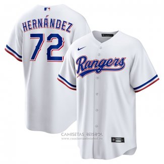 Camiseta Beisbol Hombre Texas Rangers Jonathan Hernandez Primera Replica Blanco