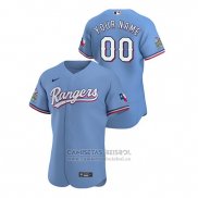 Camiseta Beisbol Hombre Texas Rangers Personalizada Autentico 2020 Alterno Azul