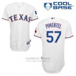 Camiseta Beisbol Hombre Texas Rangers Stolmy Pimentel 57 Blanco Primera Cool Base