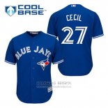 Camiseta Beisbol Hombre Toronto Blue Jays Brett Cecil 27 Azul Alterno Cool Base