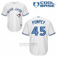 Camiseta Beisbol Hombre Toronto Blue Jays Dalton Pompey 45 Blanco Primera Cool Base