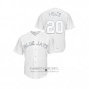 Camiseta Beisbol Hombre Toronto Blue Jays Derek Fisher 2019 Players Weekend Replica Blanco