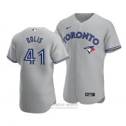 Camiseta Beisbol Hombre Toronto Blue Jays Rafael Dolis Autentico Road Gris