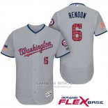 Camiseta Beisbol Hombre Washington Nationals 2017 Estrellas y Rayas Anthony Rendon Gris Flex Base