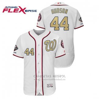 Camiseta Beisbol Hombre Washington Nationals Daniel Hudson 2019 Gold Program Flex Base Blanco