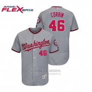 Camiseta Beisbol Hombre Washington Nationals Patrick Corbin Flex Base Autentico Collezione Road Gris