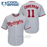 Camiseta Beisbol Hombre Washington Nationals Ryan Zimmerman 11 Gris Cool Base