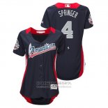 Camiseta Beisbol Mujer All Star George Springer 2018 Home Run Derby American League Azul