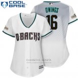Camiseta Beisbol Mujer Arizona Diamondbacks 2017 Postemporada 16 Chris Owings Blanco Cool Base