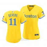 Camiseta Beisbol Mujer Boston Red Sox Rafael Devers 2021 City Connect Replica Oro