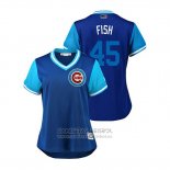 Camiseta Beisbol Mujer Chicago Cubs Anthony Bass 2018 LLWS Players Weekend Fish Azul