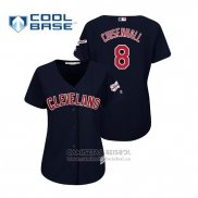 Camiseta Beisbol Mujer Cleveland Indians Lonnie Chisenhall 2019 All Star Patch Cool Base Azul