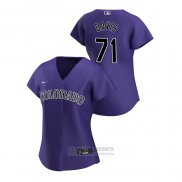 Camiseta Beisbol Mujer Colorado Rockies Wade Davis 2020 Replica Alterno Violeta