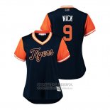 Camiseta Beisbol Mujer Detroit Tigers Nicholas Castellanos 2018 LLWS Players Weekend Nick Azul