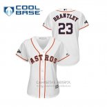 Camiseta Beisbol Mujer Houston Astros Michael Brantley 2019 Postemporada Cool Base Blanco