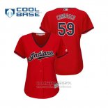 Camiseta Beisbol Mujer Indians Carlos Carrasco Cool Base Alterno 2019 Rojo