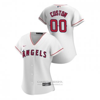 Camiseta Beisbol Mujer Los Angeles Angels Personalizada 2020 Replica Primera Blanco