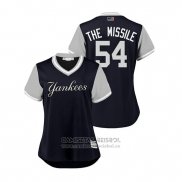 Camiseta Beisbol Mujer New York Yankees Aroldis Chapman 2018 LLWS Players Weekend The Missile Azul