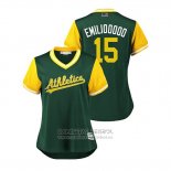 Camiseta Beisbol Mujer Oakland Athletics Emilio Pagan 2018 LLWS Players Weekend Emiliooooo Verde