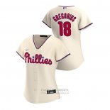 Camiseta Beisbol Mujer Philadelphia Phillies Didi Gregorius 2020 Replica Alterno Crema