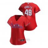 Camiseta Beisbol Mujer Philadelphia Phillies Jake Arrieta 2020 Replica Alterno Rojo