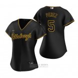Camiseta Beisbol Mujer Pittsburgh Pirates Michael Perez Alterno Replica Negro