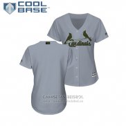 Camiseta Beisbol Mujer St. Louis Cardinals 2018 Dia de los Caidos Cool Base Gris