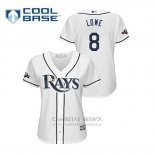Camiseta Beisbol Mujer Tampa Bay Rays Brandon Lowe 2019 Postemporada Cool Base Blanco