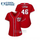 Camiseta Beisbol Mujer Washington Nationals Patrick Corbin Cool Base Alterno Rojo