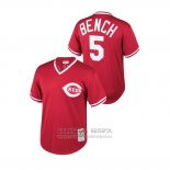 Camiseta Beisbol Nino Cincinnati Reds Johnny Bench Cooperstown Collection Mesh Batting Practice Rojo