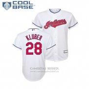 Camiseta Beisbol Nino Indians Corey Kluber Cool Base Primera Replica Blanco