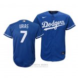 Camiseta Beisbol Nino Los Angeles Dodgers Julio Urias Replica Alterno 2020 Azul