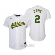 Camiseta Beisbol Nino Oakland Athletics Khris Davis Replica Primera Blanco