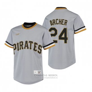 Camiseta Beisbol Nino Pittsburgh Pirates Chris Archer Cooperstown Collection Road Gris