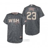 Camiseta Beisbol Nino Washington Nationals Nelson Cruz 2022 City Connect Replica Gris