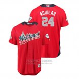 Camiseta Beisbol Hombre All Star Milwaukee Brewers Jesus Aguilar 2018 Home Run Derby National League Rojo