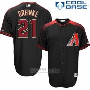 Camiseta Beisbol Hombre Arizona Diamondbacks 21 Zack Greinke Negro Cool Base