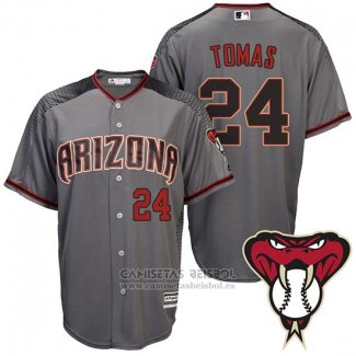 Camiseta Beisbol Hombre Arizona Diamondbacks 24 Yasmany Tomas Gris