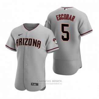 Camiseta Beisbol Hombre Arizona Diamondbacks Eduardo Escobar Autentico 2020 Road Gris