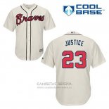 Camiseta Beisbol Hombre Atlanta Braves 23 David Justice Crema Alterno Cool Base