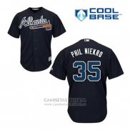 Camiseta Beisbol Hombre Atlanta Braves 35 Phil Niekro Azul Alterno Cool Base
