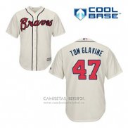 Camiseta Beisbol Hombre Atlanta Braves 47 Tom Glavine Crema Alterno Cool Base