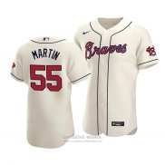 Camiseta Beisbol Hombre Atlanta Braves Chris Martin Autentico Alterno Crema