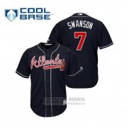 Camiseta Beisbol Hombre Atlanta Braves Dansby Swanson Cool Base Alterno 2019 Azul