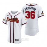 Camiseta Beisbol Hombre Atlanta Braves Ian Anderson 2022 Gold Program Autentico Blanco