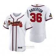 Camiseta Beisbol Hombre Atlanta Braves Ian Anderson 2022 Gold Program Autentico Blanco