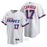 Camiseta Beisbol Hombre Atlanta Braves Johan Camargo Replica 2021 City Connect Blanco