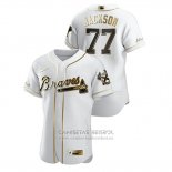 Camiseta Beisbol Hombre Atlanta Braves Luke Jackson Golden Edition Autentico Blanco