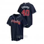 Camiseta Beisbol Hombre Atlanta Braves Mike Soroka Alterno Replica Azul