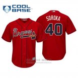 Camiseta Beisbol Hombre Atlanta Braves Mike Soroka Cool Base Alterno 2019 Rojo